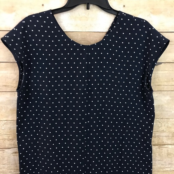 Madewell Layout Navy Polka Dot Tunic Dress - Picture 4 of 10